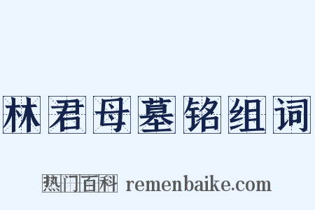 林君母墓铭组词是什么意思的图片